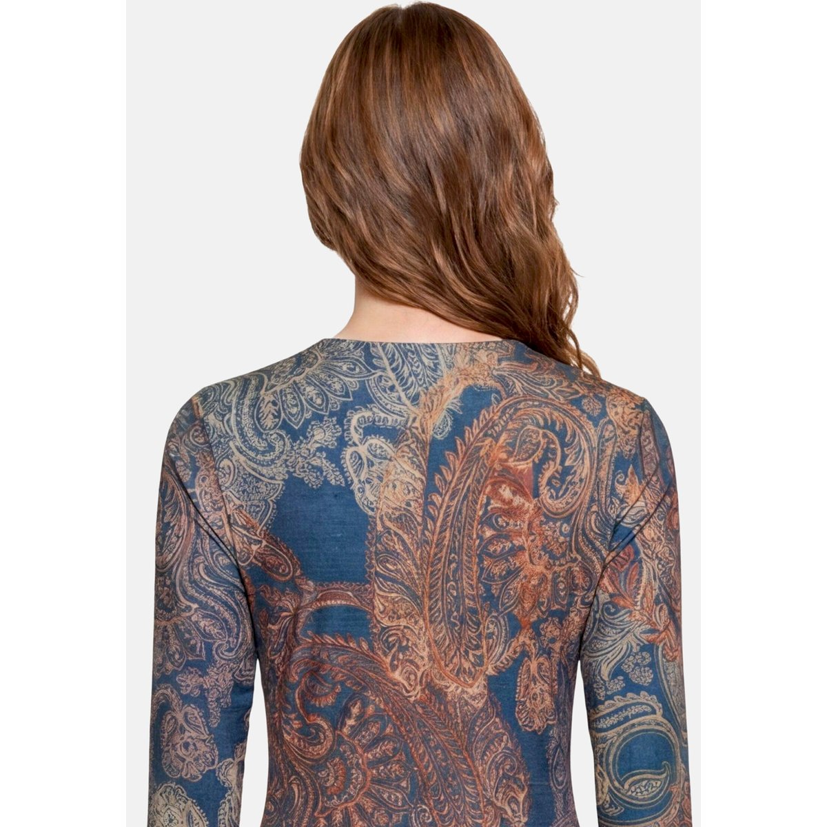 Robe longueur midi à fronce bleu/rouge, BETTY BARCLAY