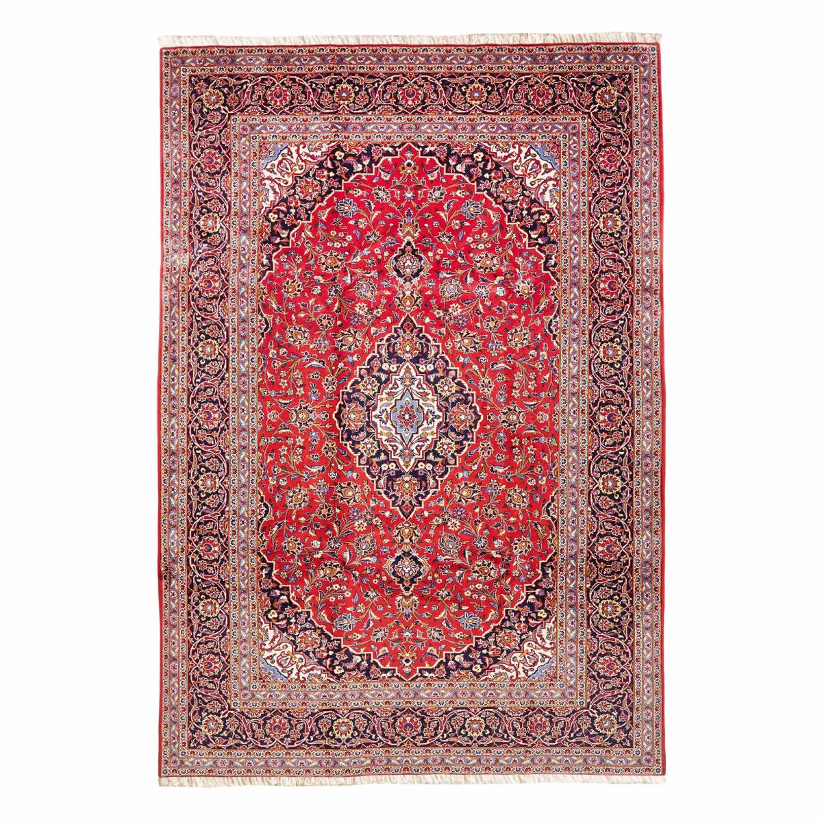 Tapis d'orient au motif oriental, noué main en laine, ARDAKAN A rouge, beige, bleu, UN AMOUR DE TAPIS
