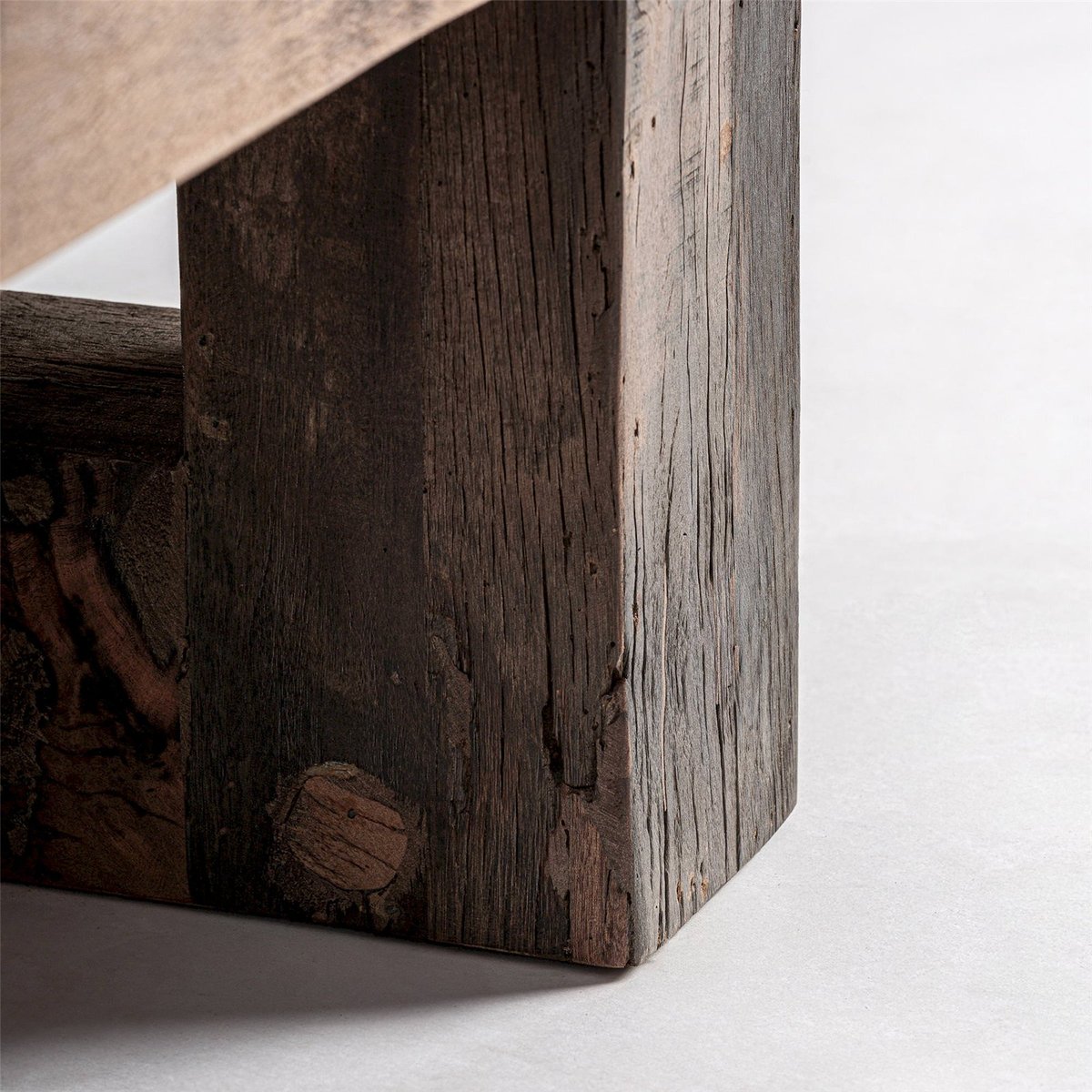 Table basse en bois vieilli style classique marron bois vieilli naturel, RECOLLECTION
