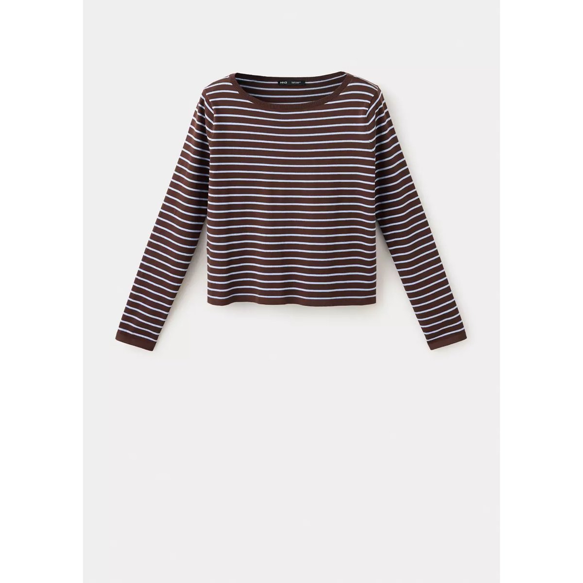 Pull-over en maille à rayures chocolat, MANGO