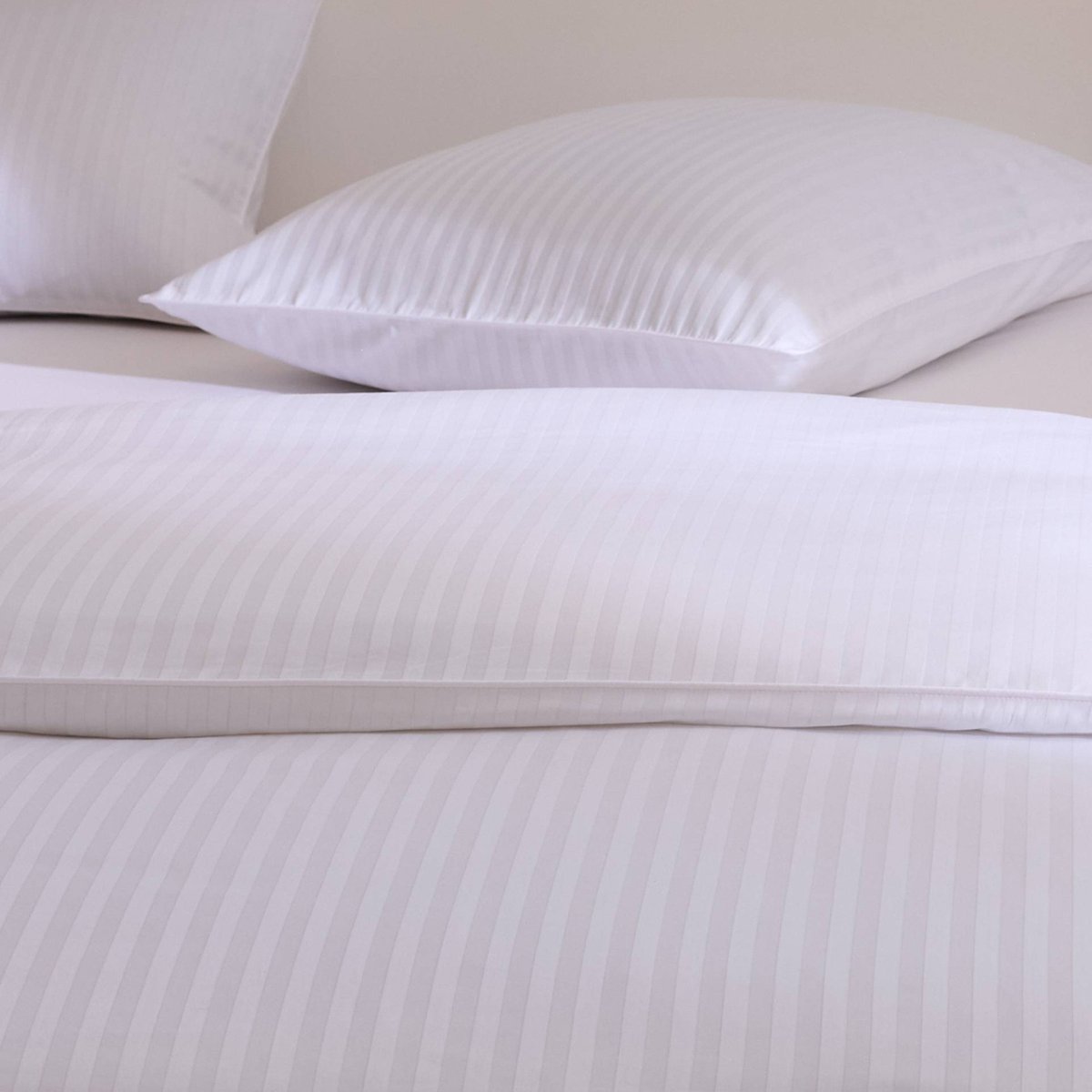 Taie d'oreiller, satin de coton bio GOTS blanc, MONOPRIX