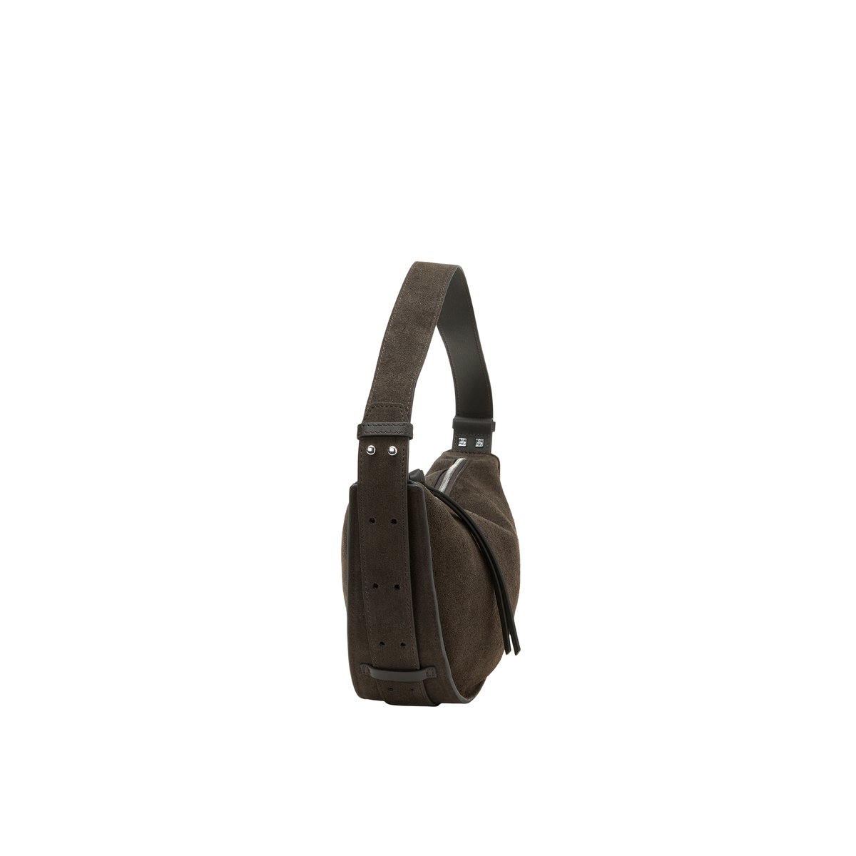 Sac à bandoulière modèle Aami moyen en cuir velours souple marron foncé, MARC O'POLO