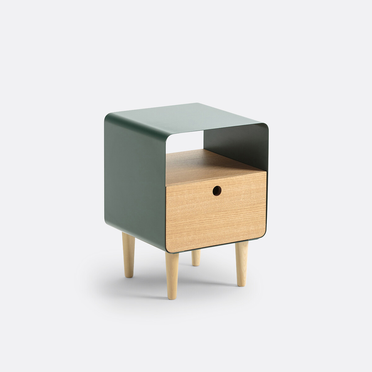 Chevet plaqué frêne et métal acier, Joris vert/bois, LA REDOUTE INTERIEURS
