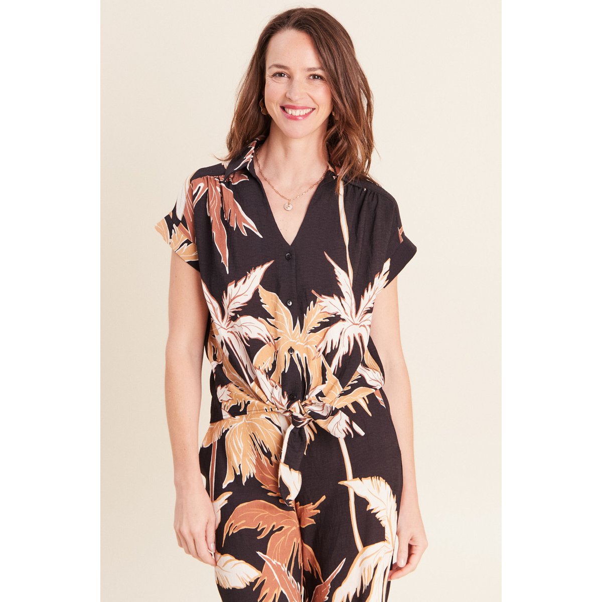 Chemise fluide manches courtes noir, BREAL
