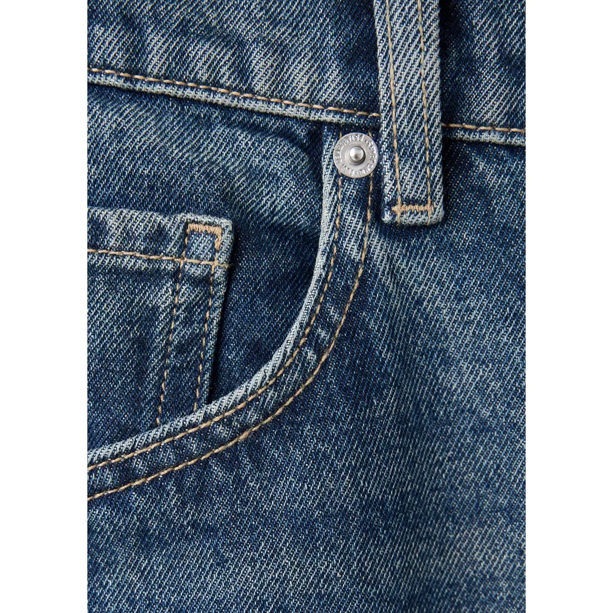 Jean balloon coutures bleu foncé, MANGO
