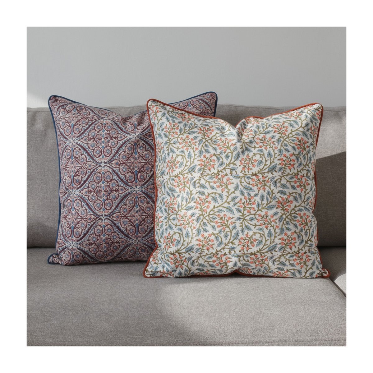 Housse de coussin Grape Wine crème, bordeaux, rose, bleu, ARCHIV