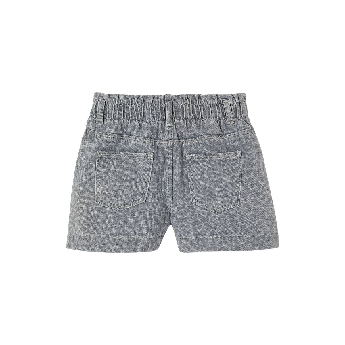 Short denim à motifs gris, VERTBAUDET