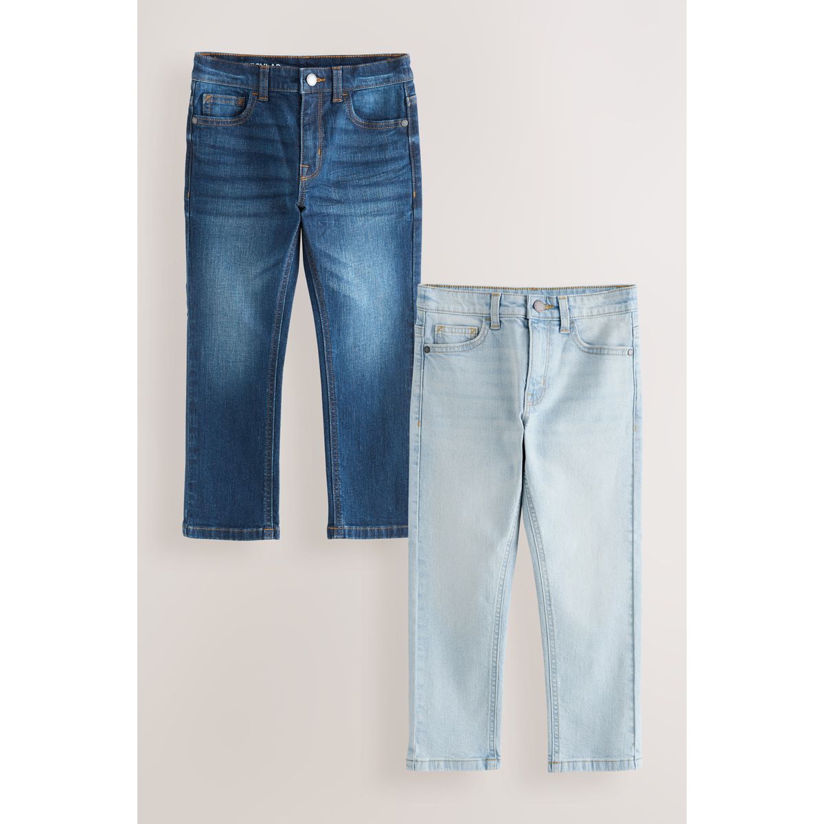 Jean stretch, lot de 2 denim bleu foncé/blanchiment, NEXT