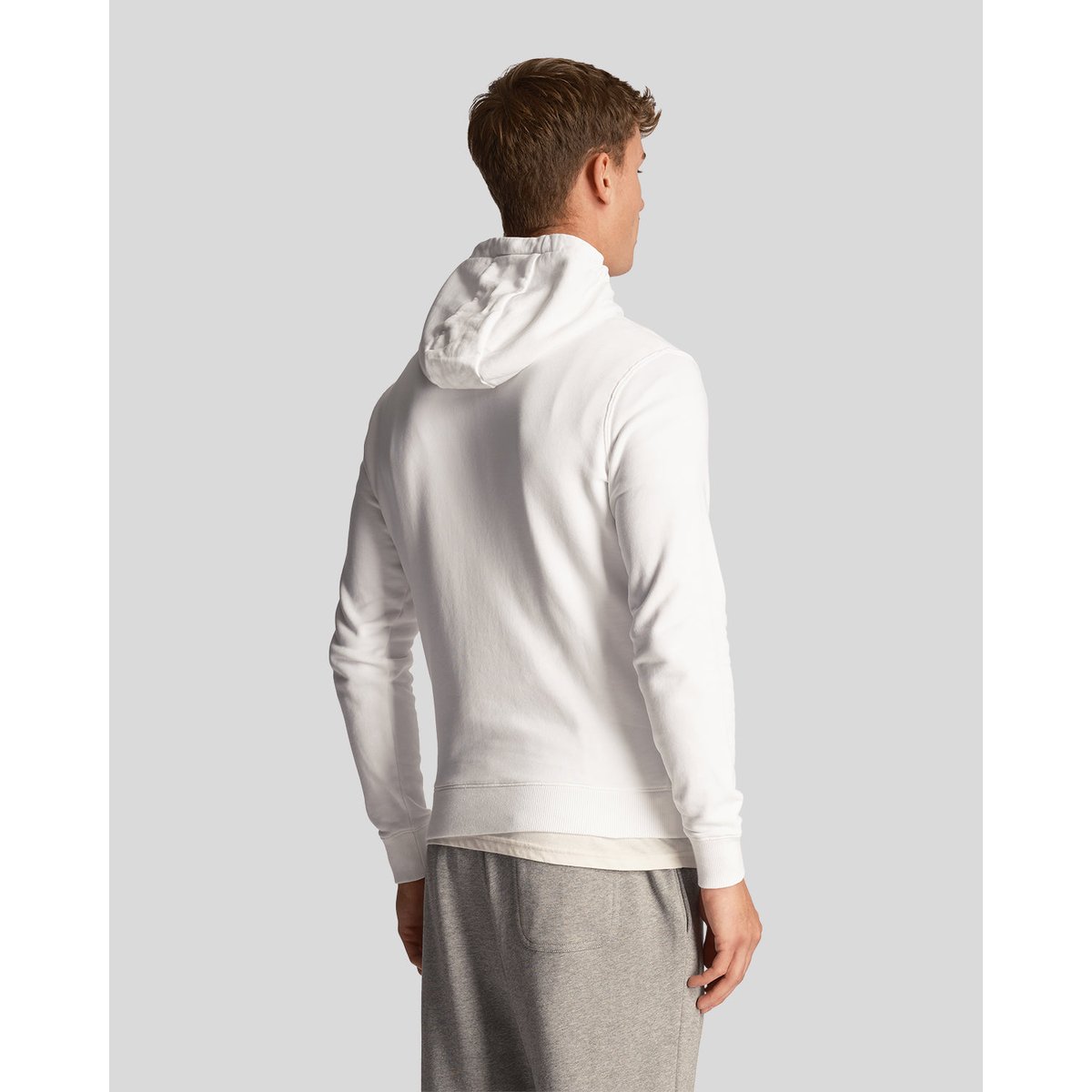 Sweat à capuche en coton loopback blanc, LYLE & SCOTT