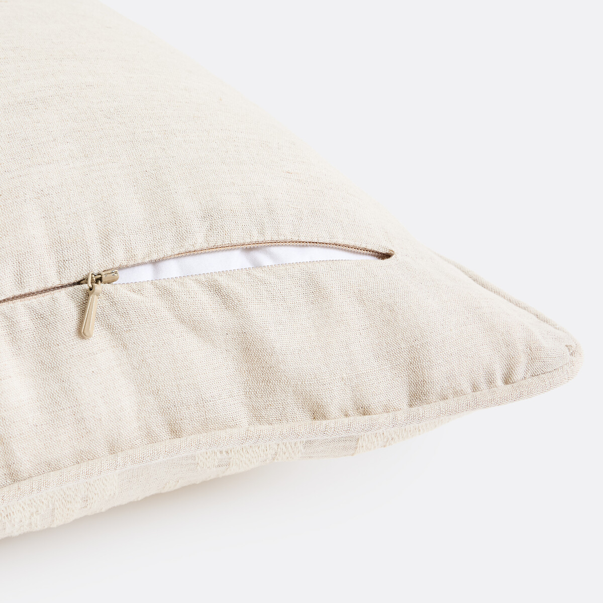 Enyo Embroidered Cotton/Linen Cushion Cover beige/ecru, AM.PM