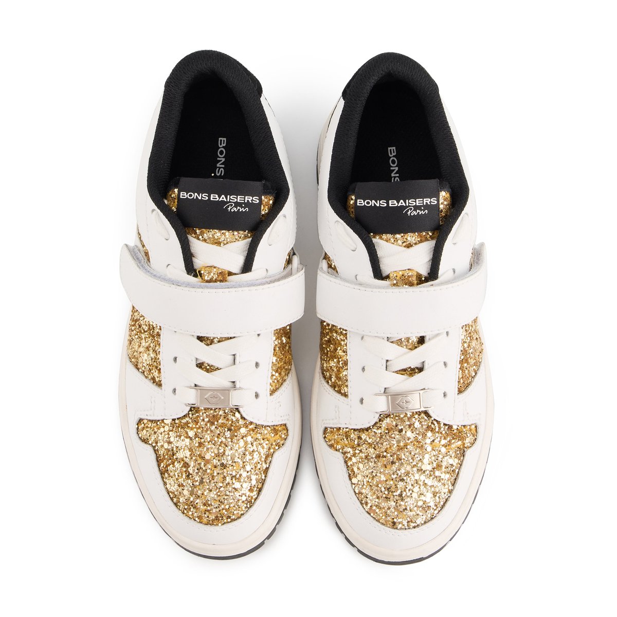 Baskets En Cuir Serena Strap gold, BONS BAISERS