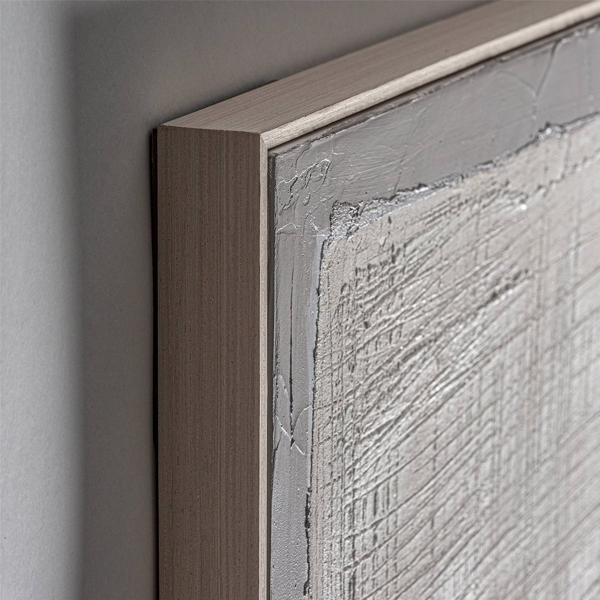 Tableau abstrait contemporain sur toile gris clair nuances beige, RECOLLECTION