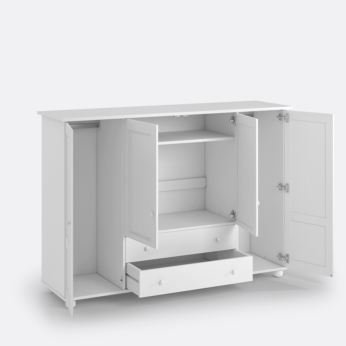 Kleiderschrank Redmond, Kleiderstange weiss, SO'HOME