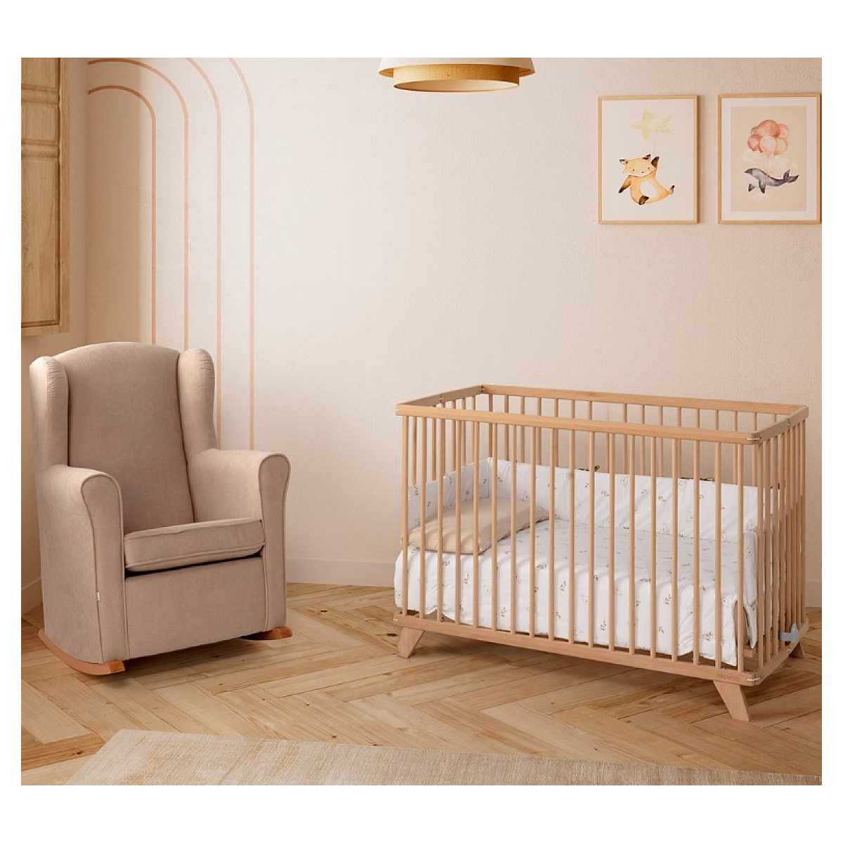 Lit pliant Simona 120x60 Bois couleur unique, MICUNA