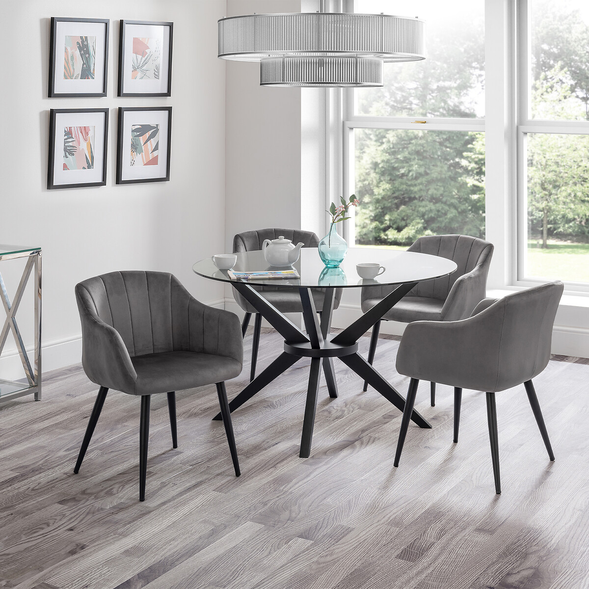 Henri Velvet Dining Chairs (Set of 2) grey, SO'HOME