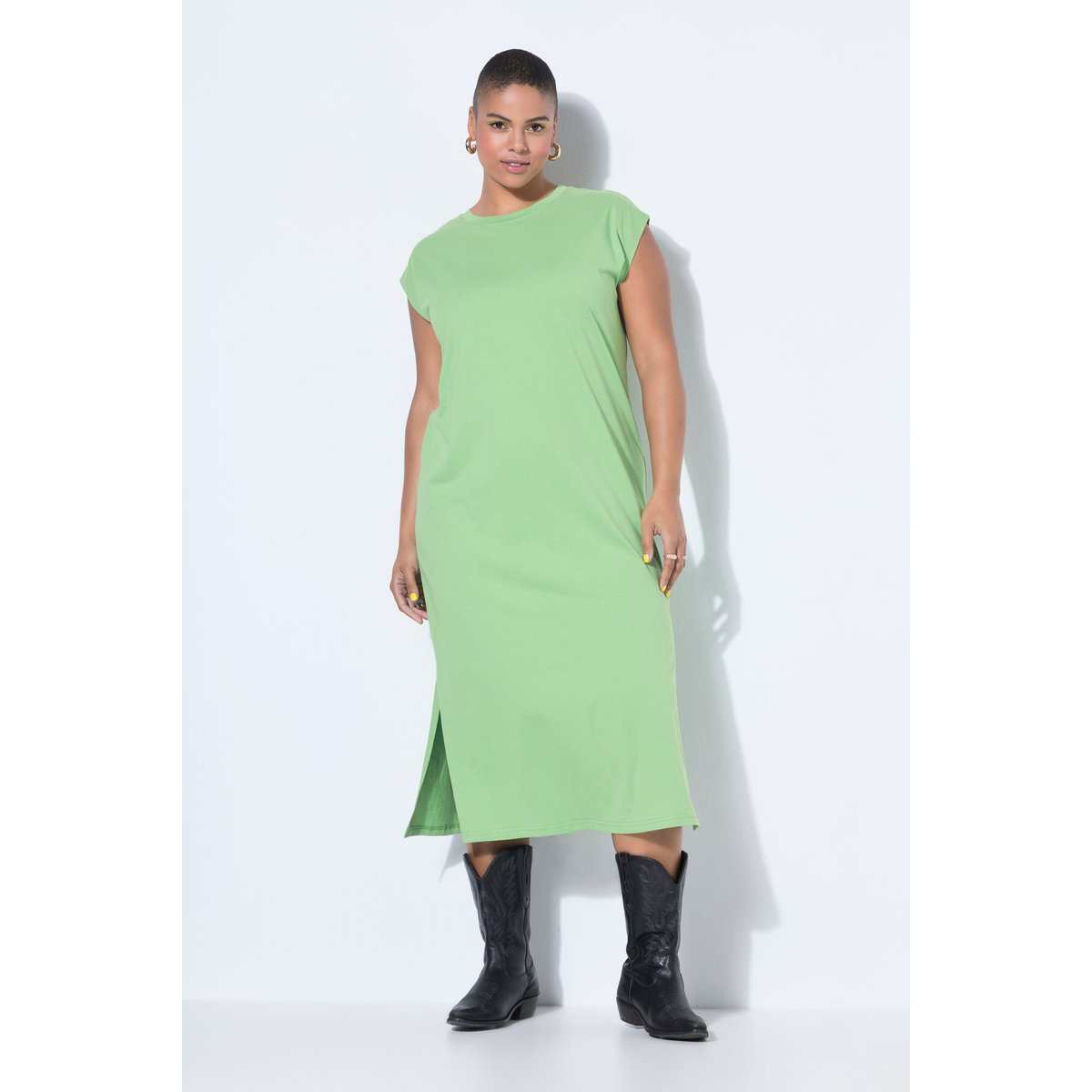 Robe midi en jersey oversized à encolure vert pomme, STUDIO UNTOLD