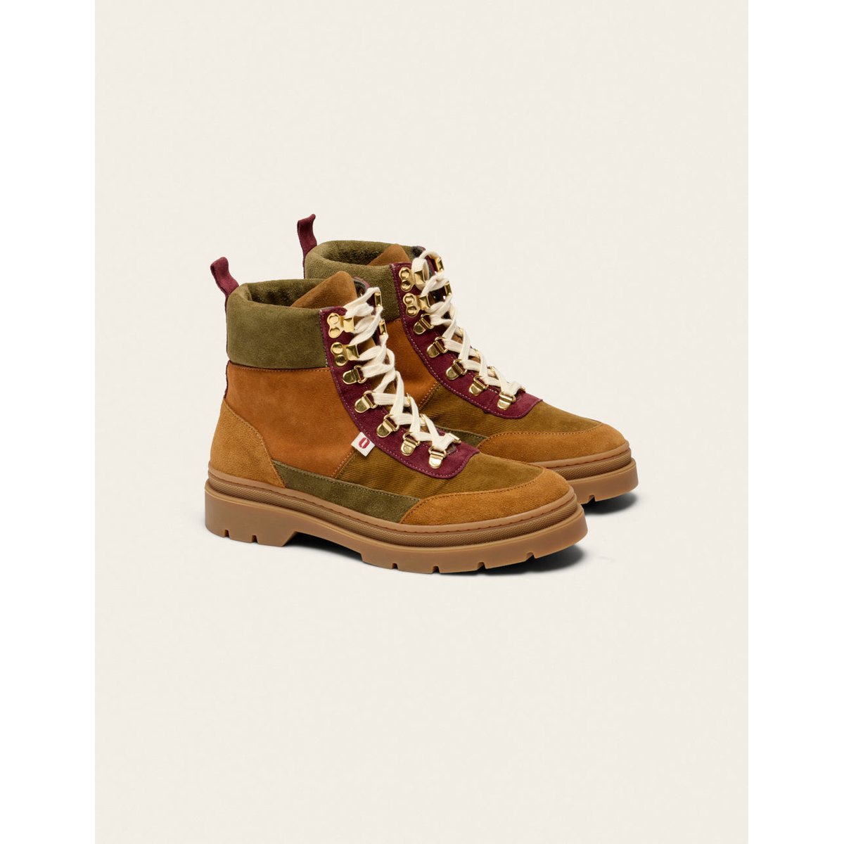 Bottines à lacets JOELLE cognac bordeaux, ODAJE