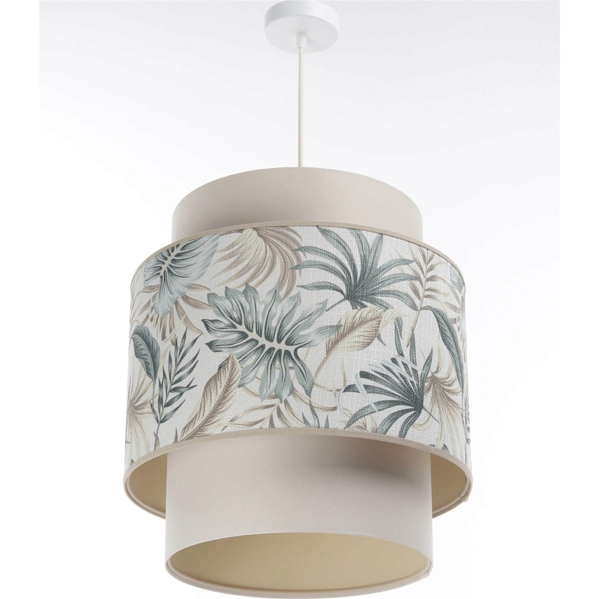 Suspension en tissu motif fleuri, DOBLO bleu, beige, BPS KONCEPT
