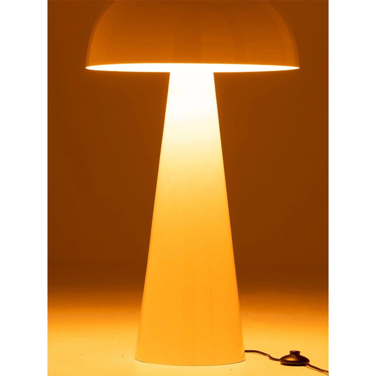 Lampe champignon en métal rond style design extra large blanc brillant élégant, RECOLLECTION