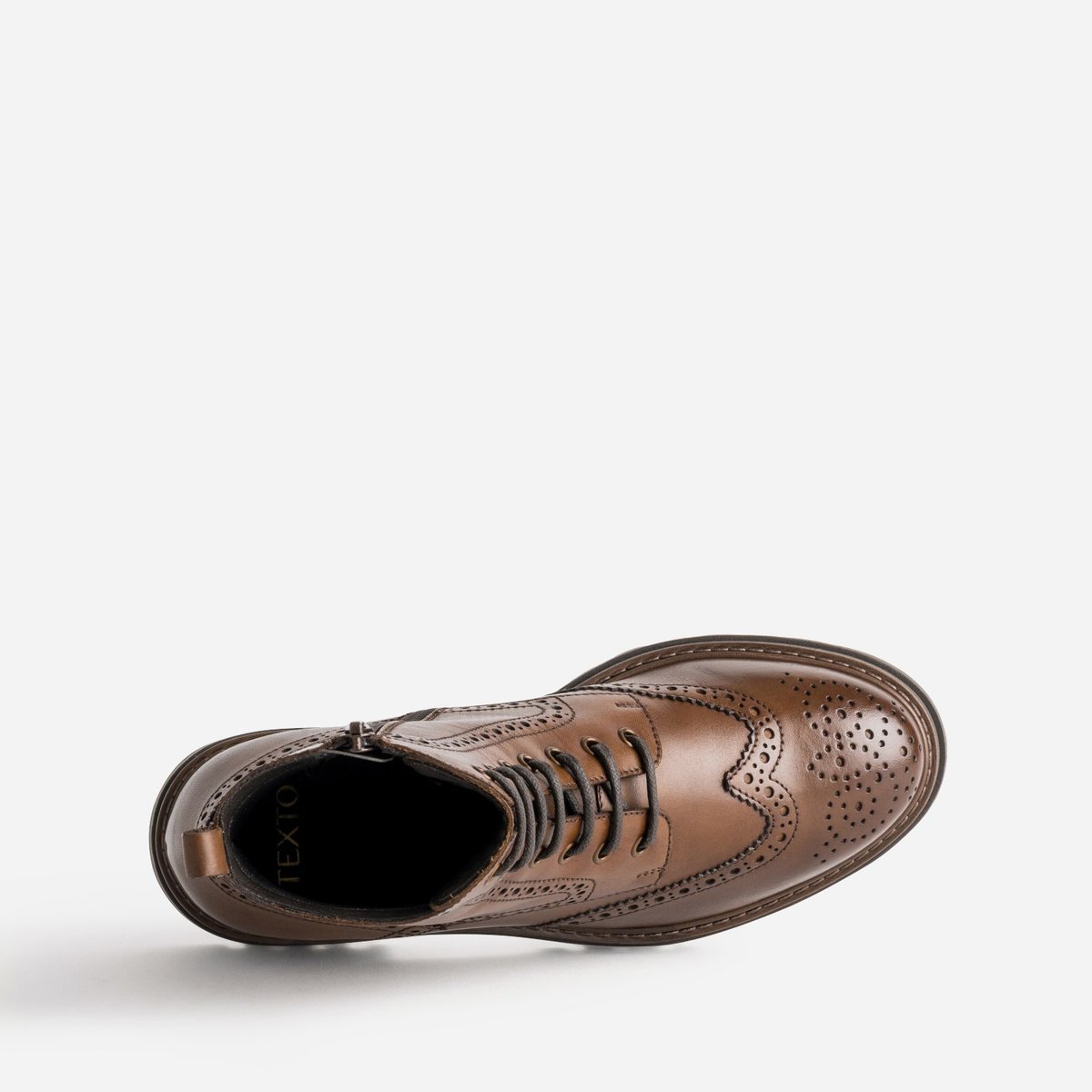 Boots en cuir LEA cognac, TEXTO