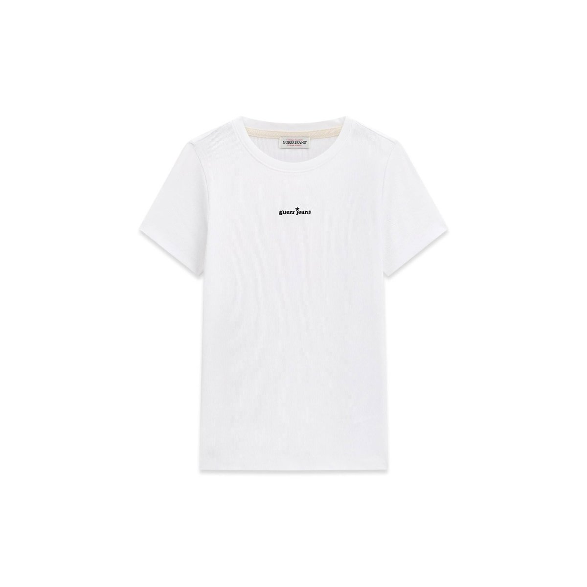 T-Shirt Avec Logo Brodé blanc, GUESS JEANS
