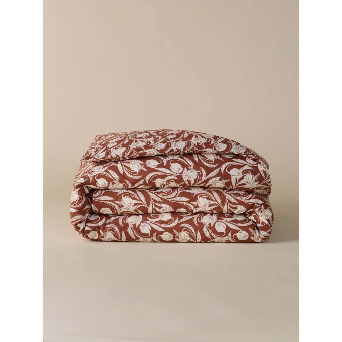 Housse de couette percale de coton "Lucie" bordeaux, CYRILLUS