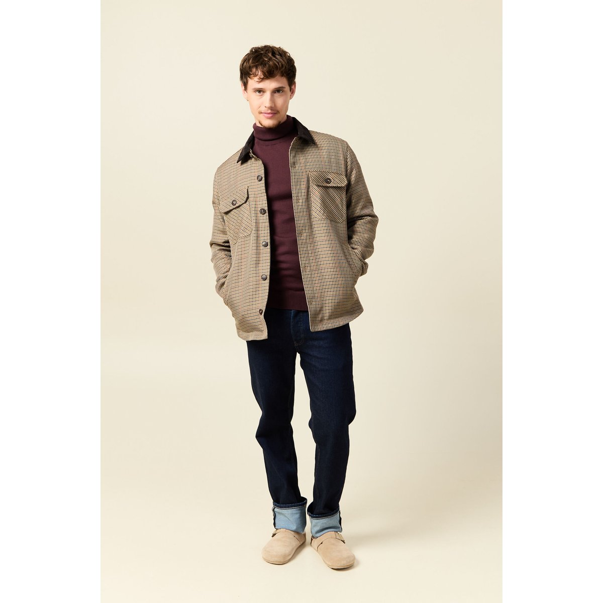 Pull droit court manches longues bordeaux, BONOBO