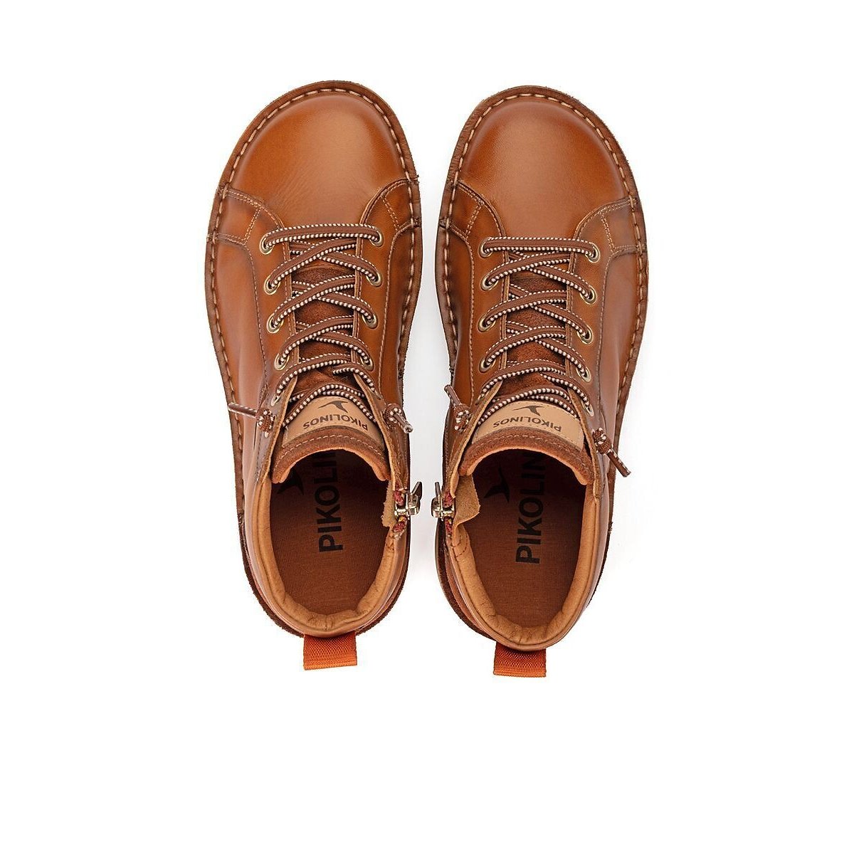 Hohe Sneaker, elastische Schnürsenkel, ALAVA cognac, PIKOLINOS