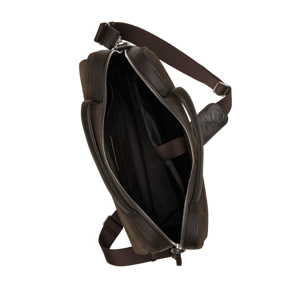 Sac d'affaires modèle Emil en cuir velours souple gris fonce, MARC O'POLO