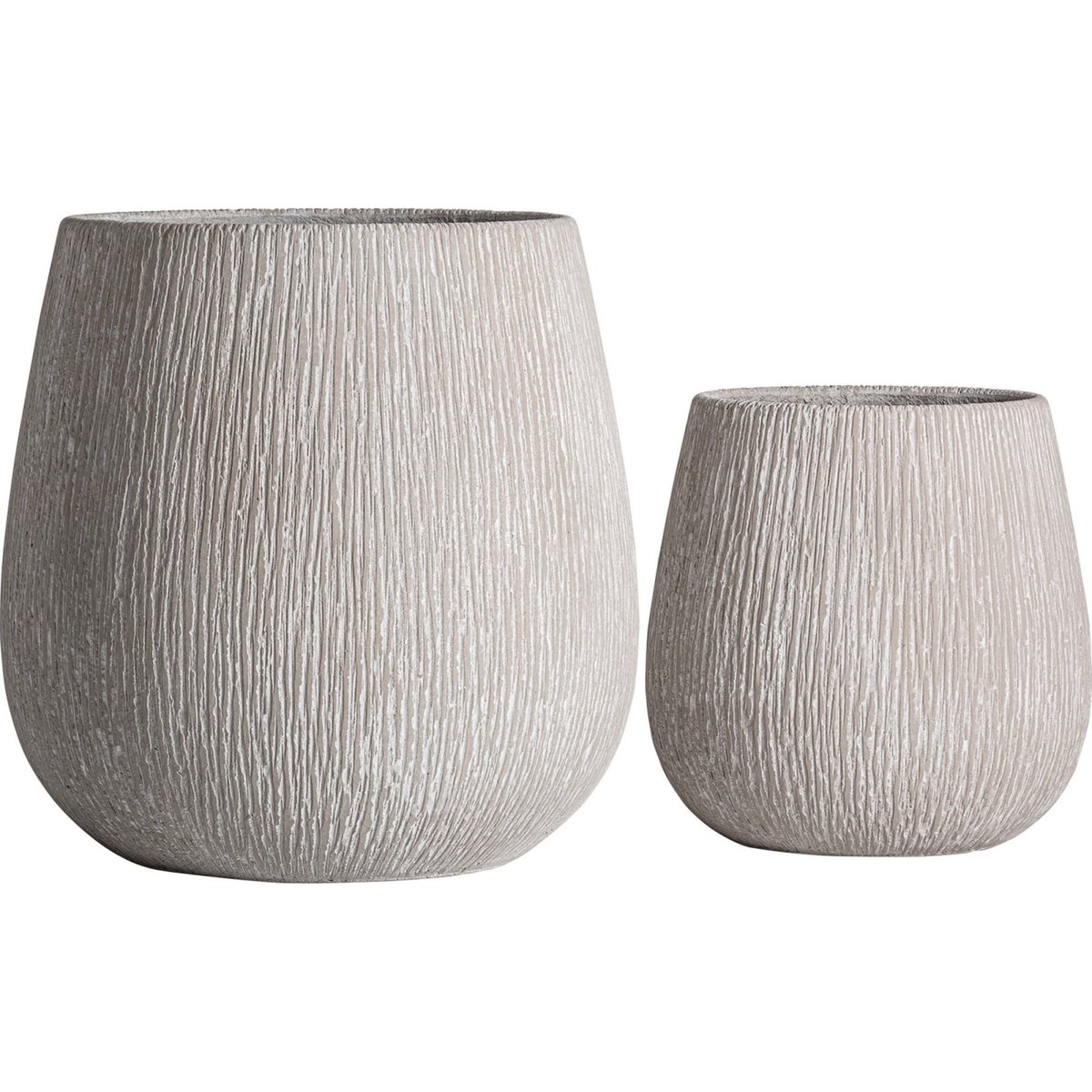 Lot de 2 vases amphores en ciment beige, RECOLLECTION