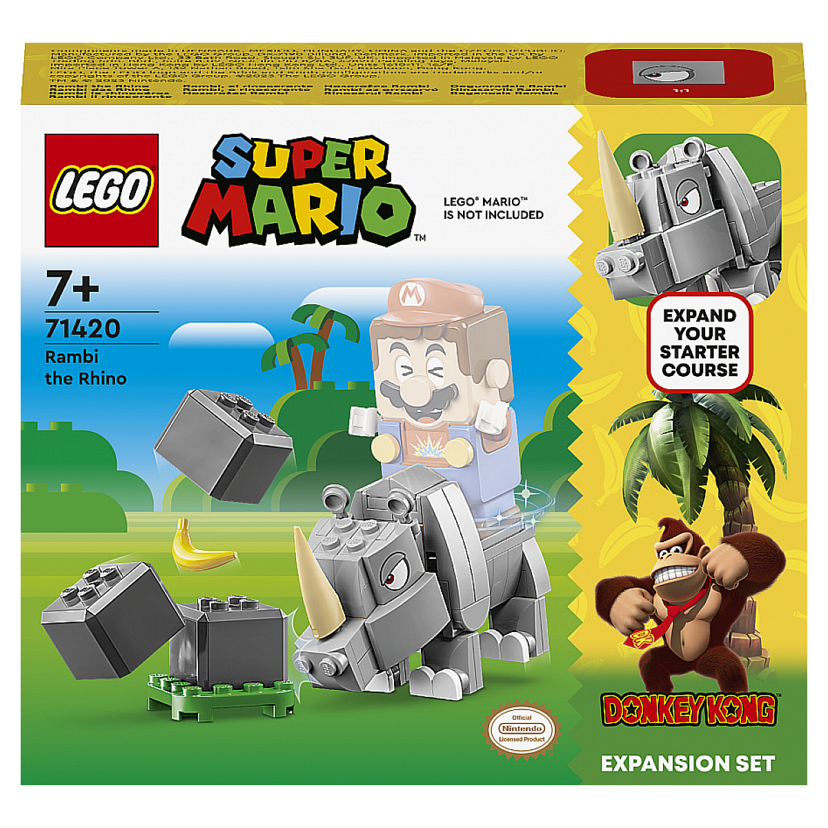 71420 Ensemble d extension rambi le rhinoceros Super Mario couleur unique, LEGO