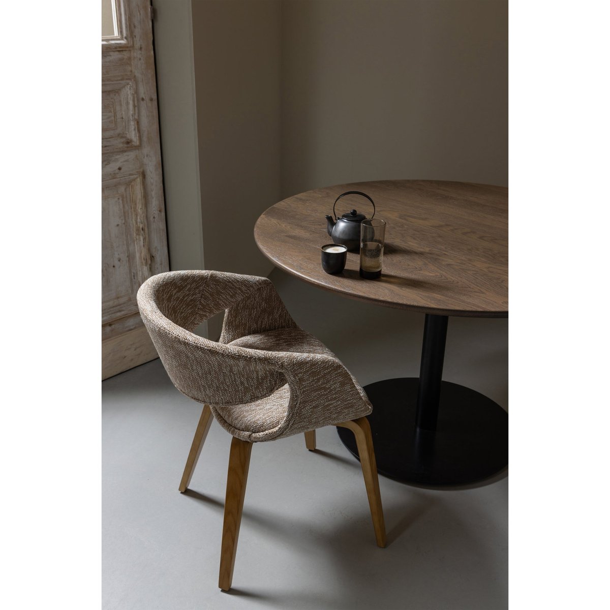 Lot de 2 chaises de table en bois et polyester YOSSI bleu, WOOOD