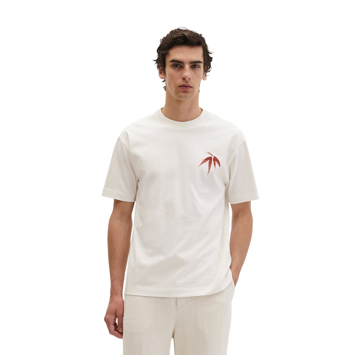 T-shirt relaxed avec imprimé saisonnier au dos blanc naturel, MARC O'POLO