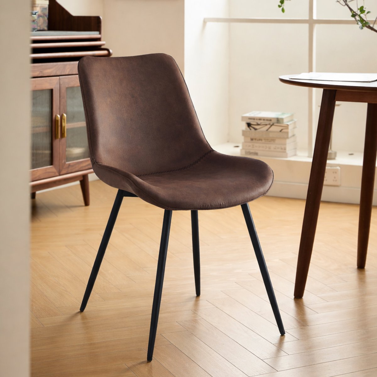 Lot de 2 chaises, métal et simili, KOGE marron vintage, NORDLYS