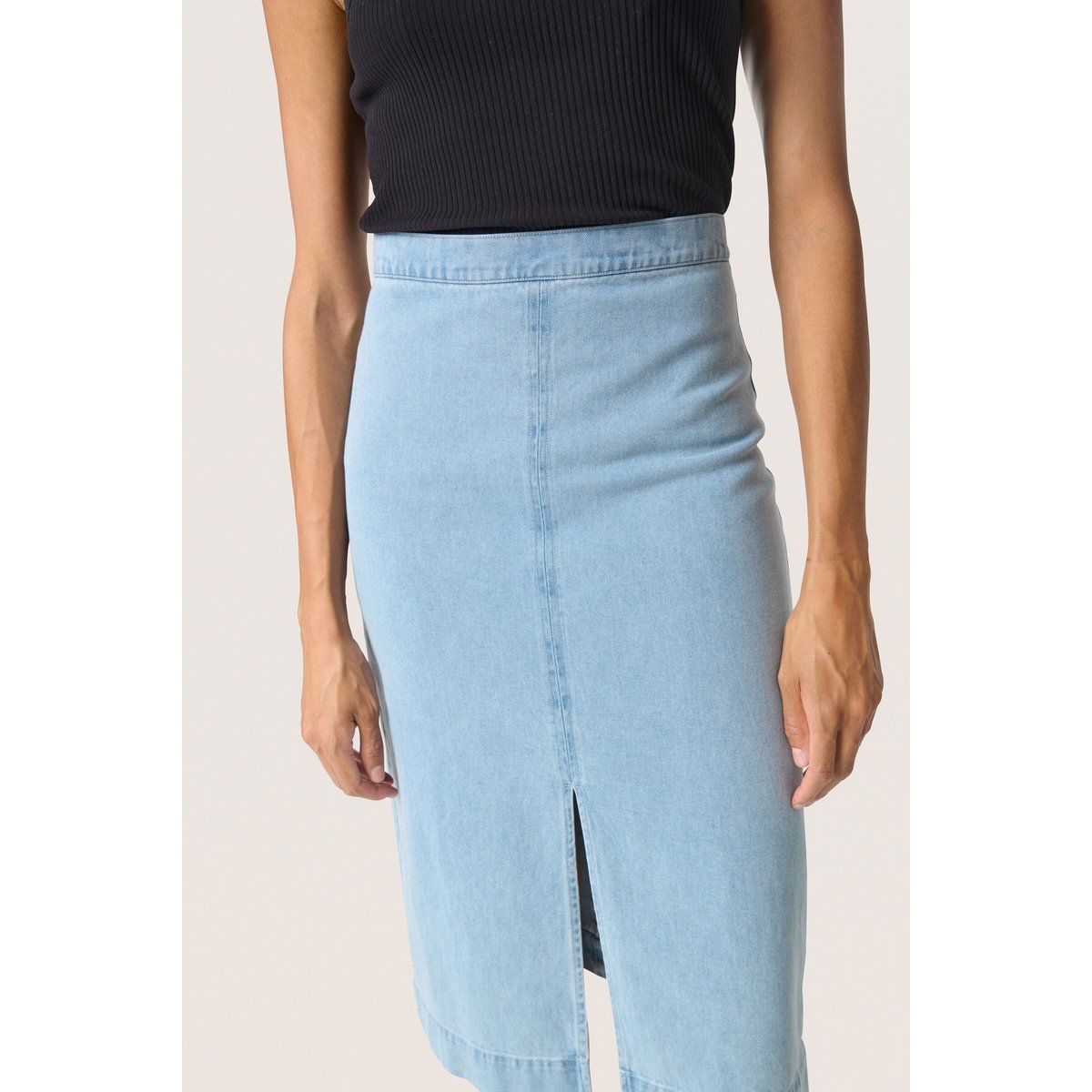 SOAKED IN LUXURY Jupe casual SLAnnabeth bleu light blue denim, SOAKED IN LUXURY