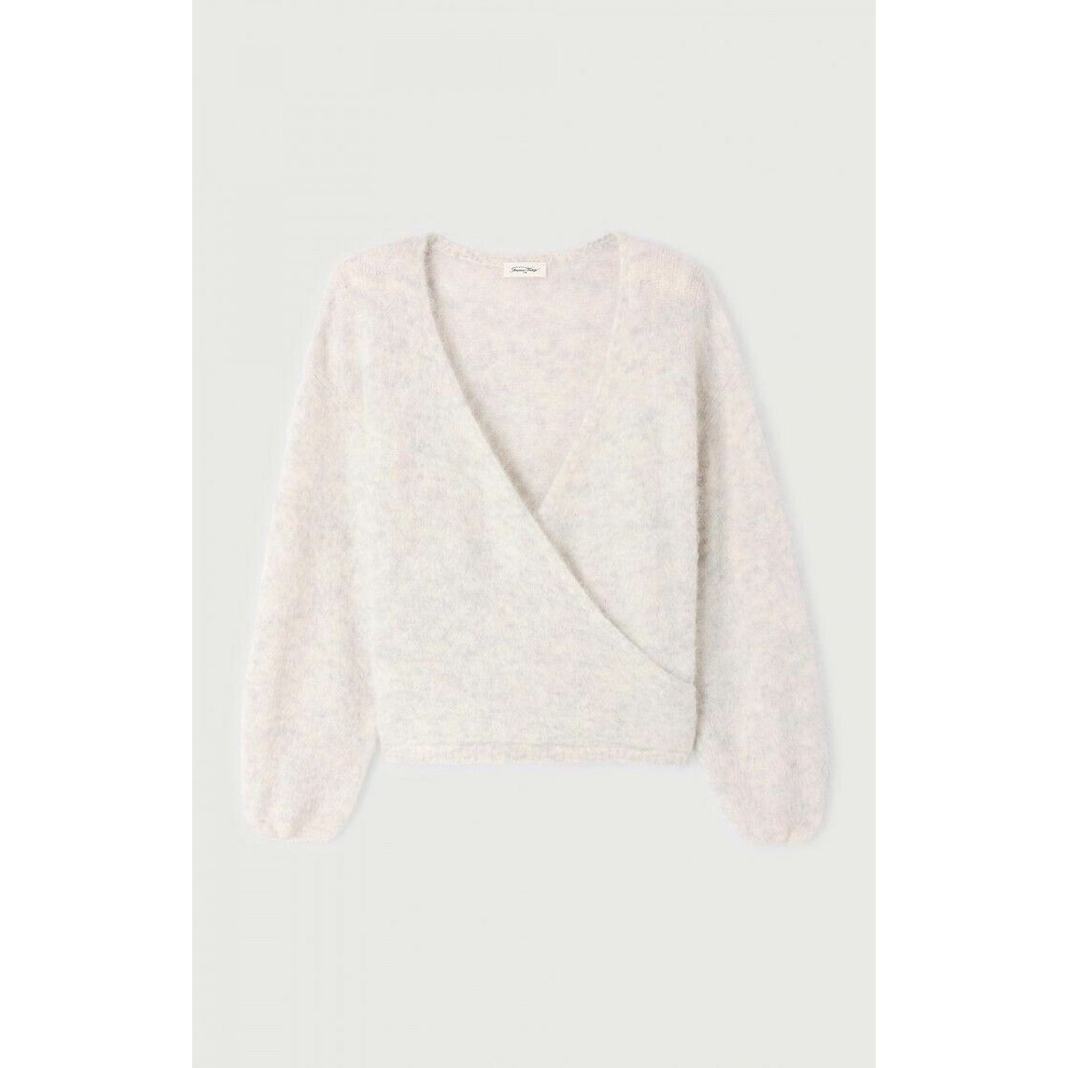 Pullover a collo incrociato a maniche lunghe, NUNY grigio polare, AMERICAN VINTAGE