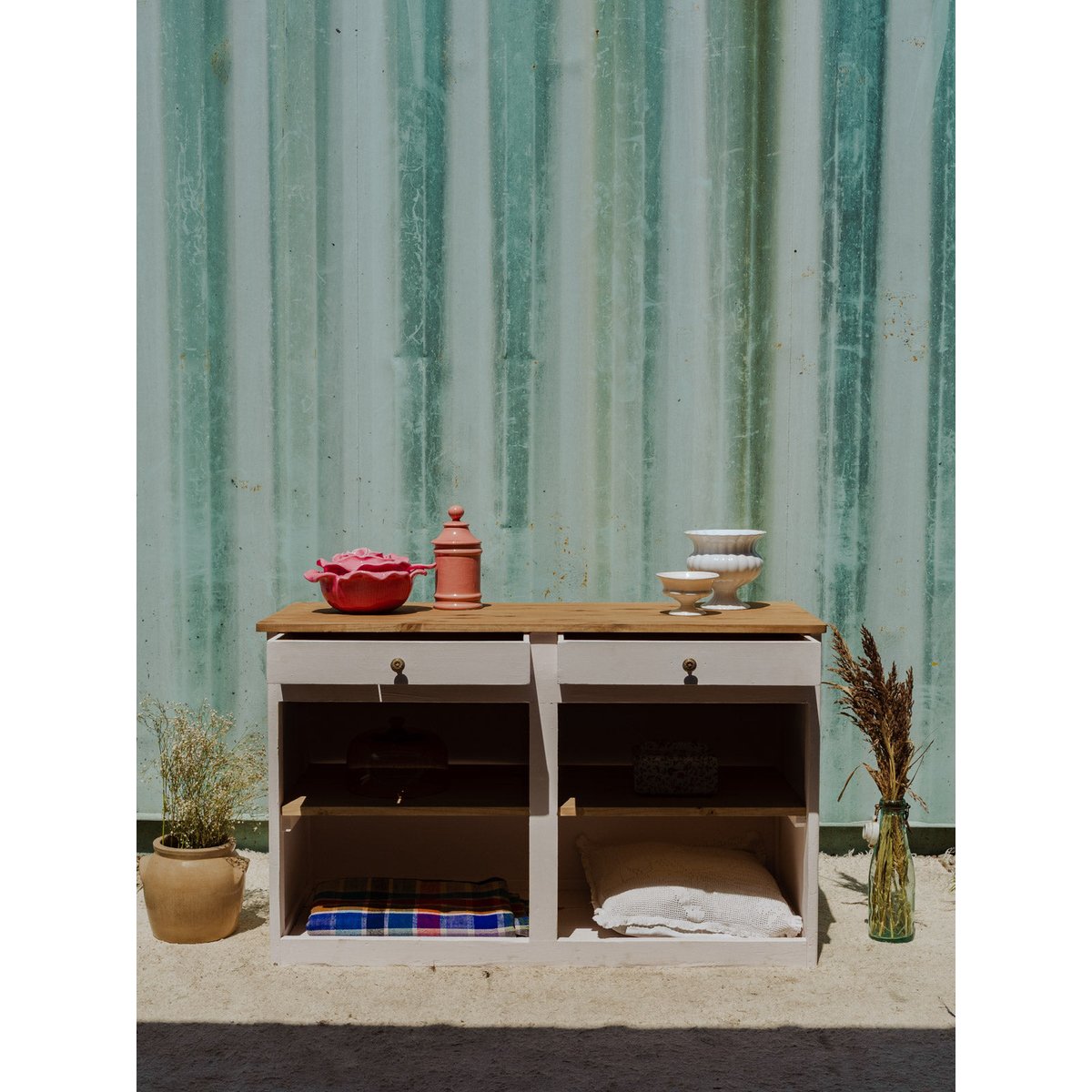 Buffet en bois rose clair Gilbert N°1541 - Bon état bois clair, DEBONGOUT