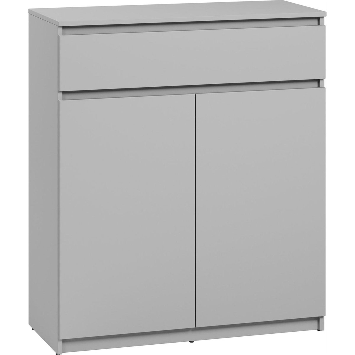 Commode 2 portes 1 tiroir collection SIMPLY gris, RECOLLECTION