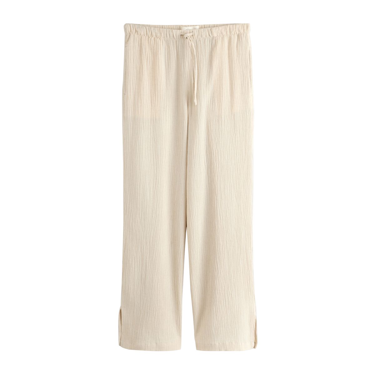 Pantalon large texturé lin mélangé, lot de 3 noir/neutre/kaki, NEXT