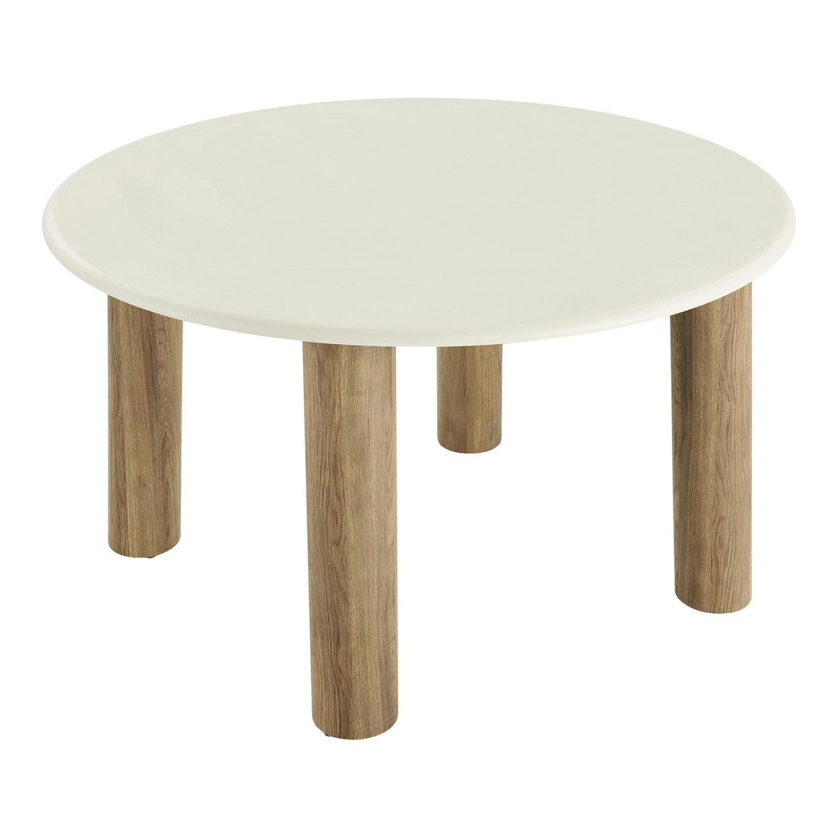 Table à manger ronde aspect ciment clair ø120 cm KNOX beige, PIER IMPORT