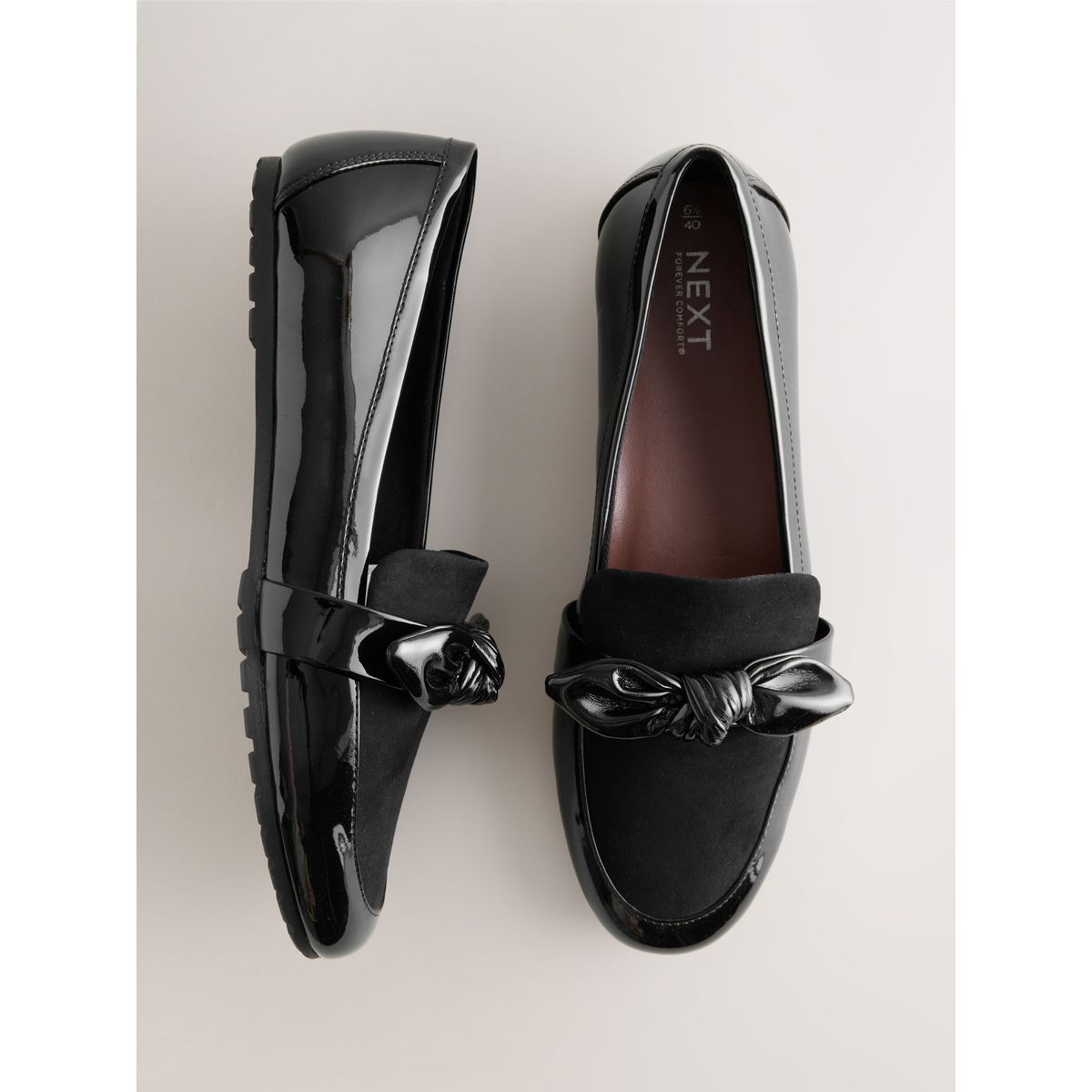 Mocassins bout rond et nœud forever comfort® noir, NEXT