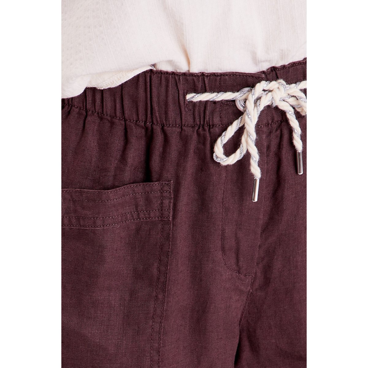 Pantalon battle en lin marron foncé, BREAL