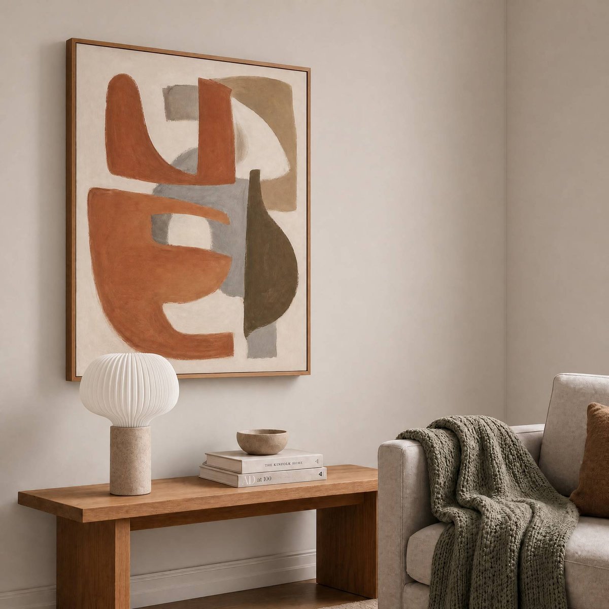 Lampe à poser en textile scandinave, Eloise blanc, beige, LUCANDE