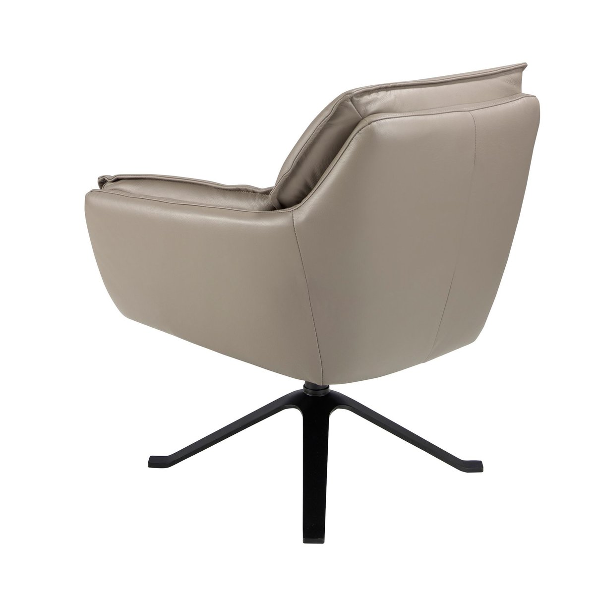 Fauteuil pivotant en cuir gris foncé gris foncé | noir, ANGEL CERDA