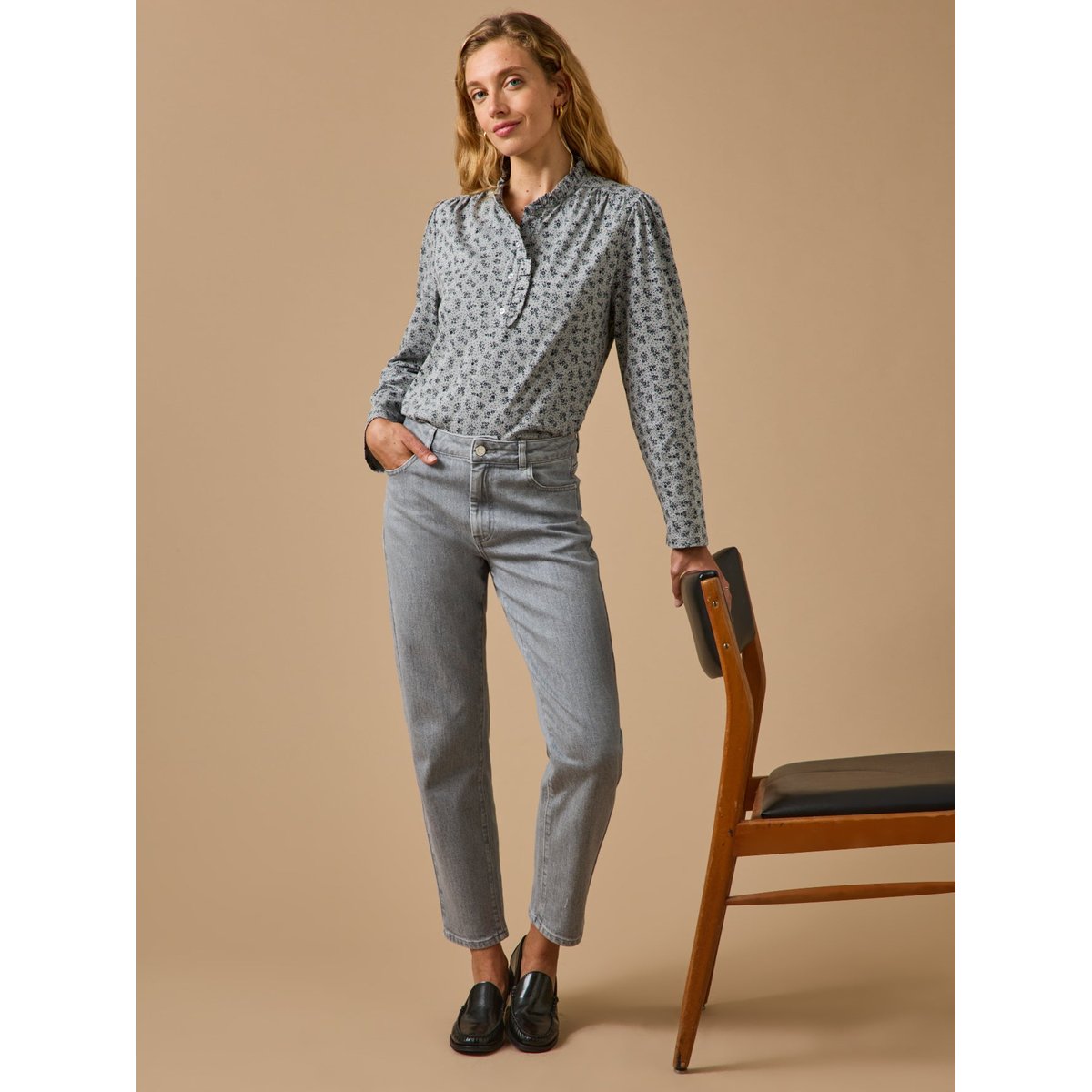 T-shirt imprimé - Coupe Noémie imprimé confettis gris, CYRILLUS