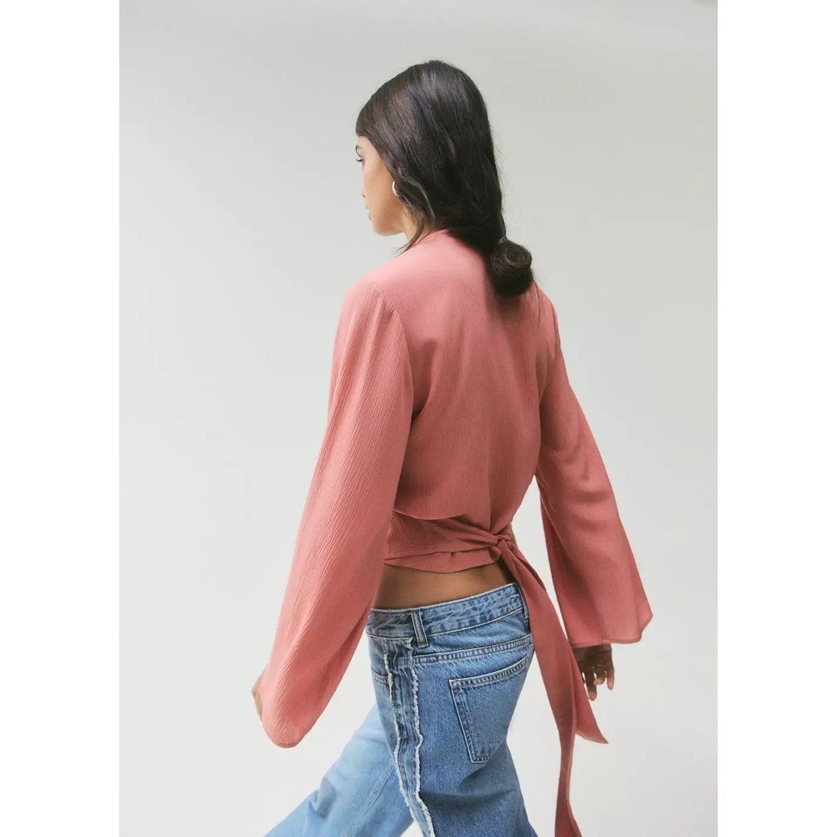 Blouse croisée nœud orange, MANGO TEEN