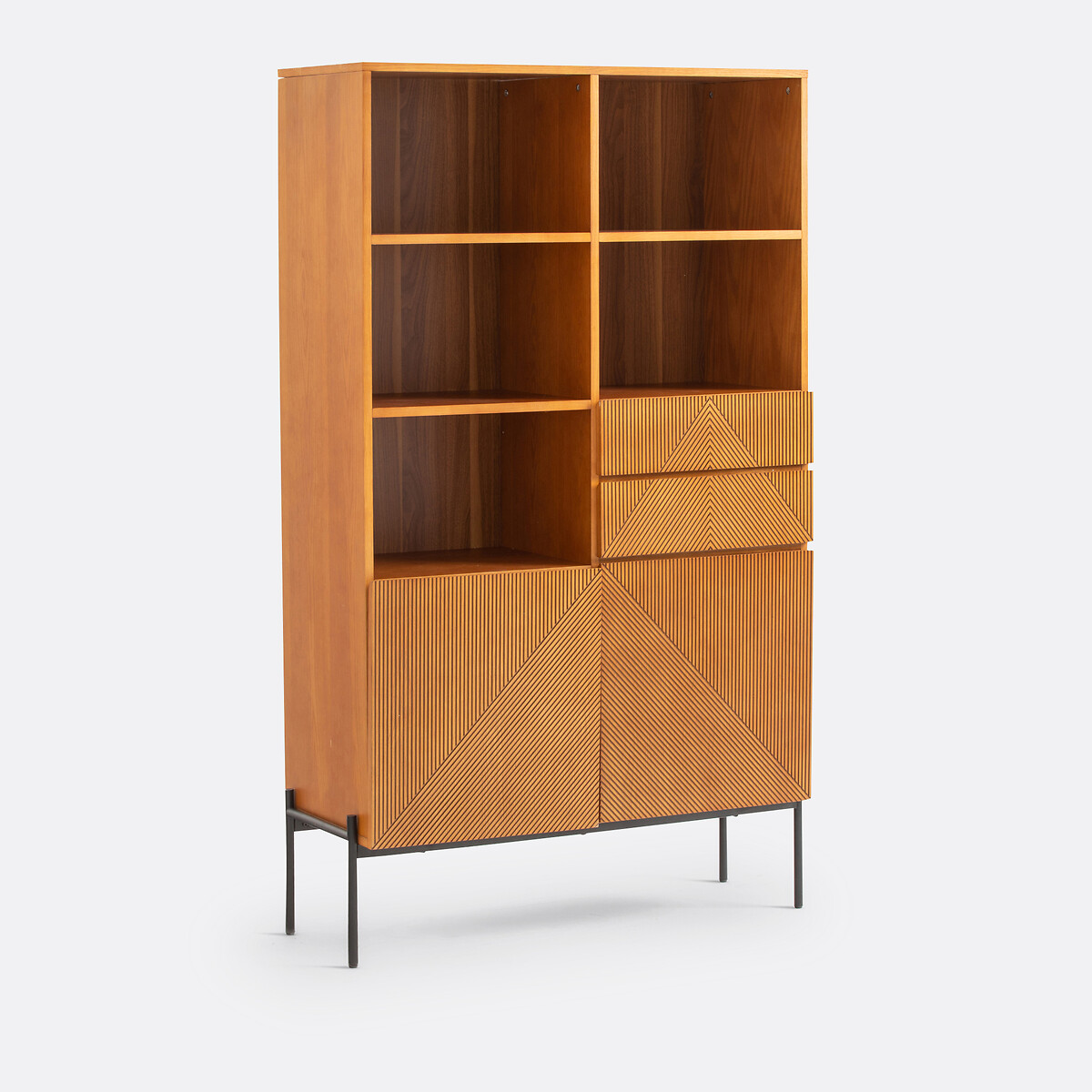 Bibliothèque rangement vintage, Lodge coloris noyer, LA REDOUTE INTERIEURS