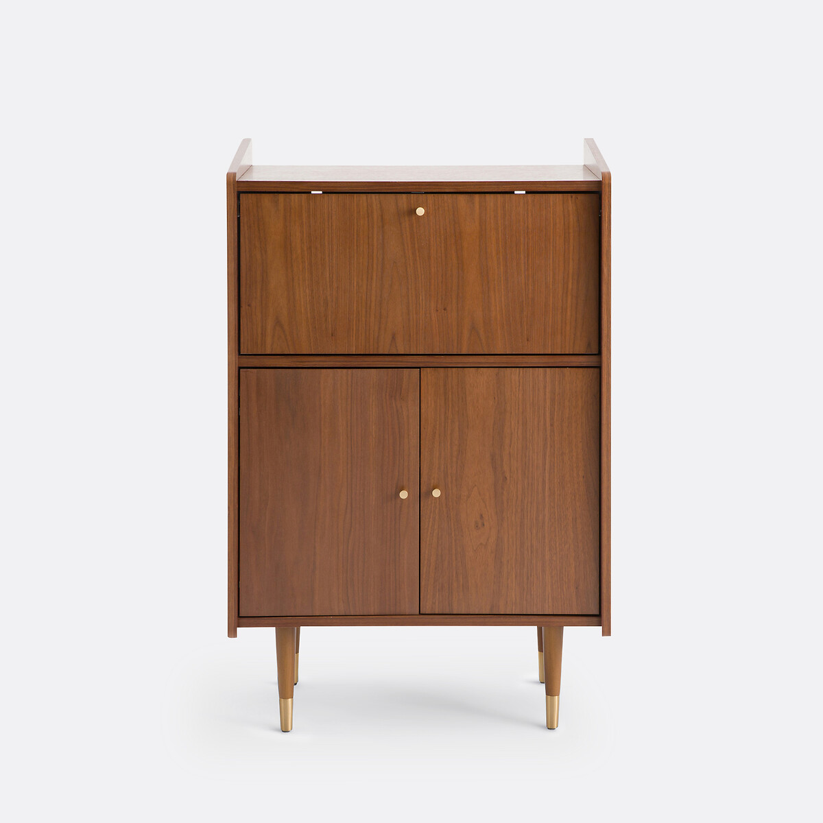 Móvel-bar vintage, em folha de nogueira, 3 portas, Ronda cor nogueira, LA REDOUTE INTERIEURS