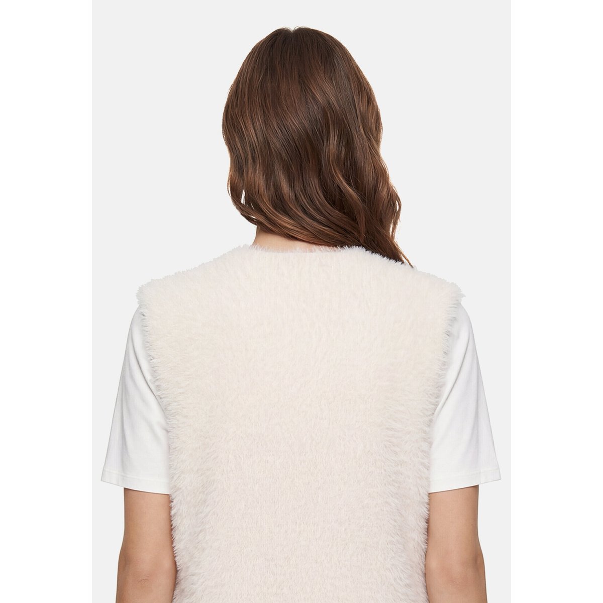 Veste sans manches en maille à teneur en fil fantaisie pastel sand, BETTY BARCLAY