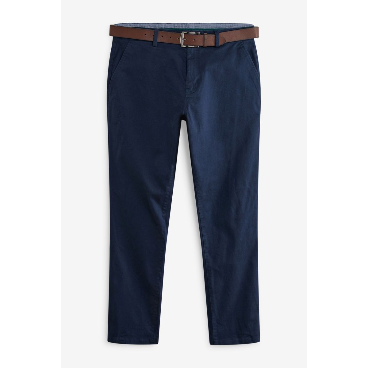 Pantalon chino doux au toucher avec ceinture bleu marine, NEXT